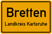 Ortsschild Bretten.Landkreis Karlsruhe